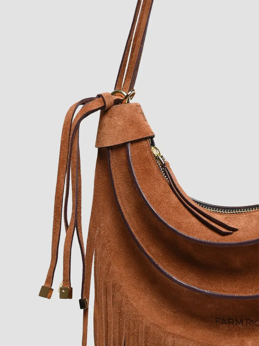 Farm Rio Women's Suede Fringe Hobo Banana Bag | Thumbnail 3 Farm Rio Women's Suede Fringe Hobo Banana Bag | Thumbnail 3