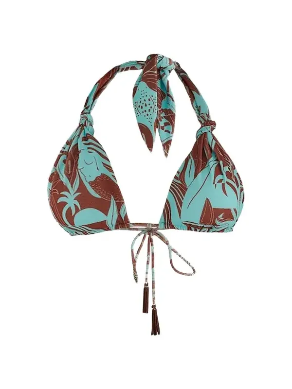 Women's Tropical Print Elongated Bikini Top Women's Tropical Print Elongated Bikini Top