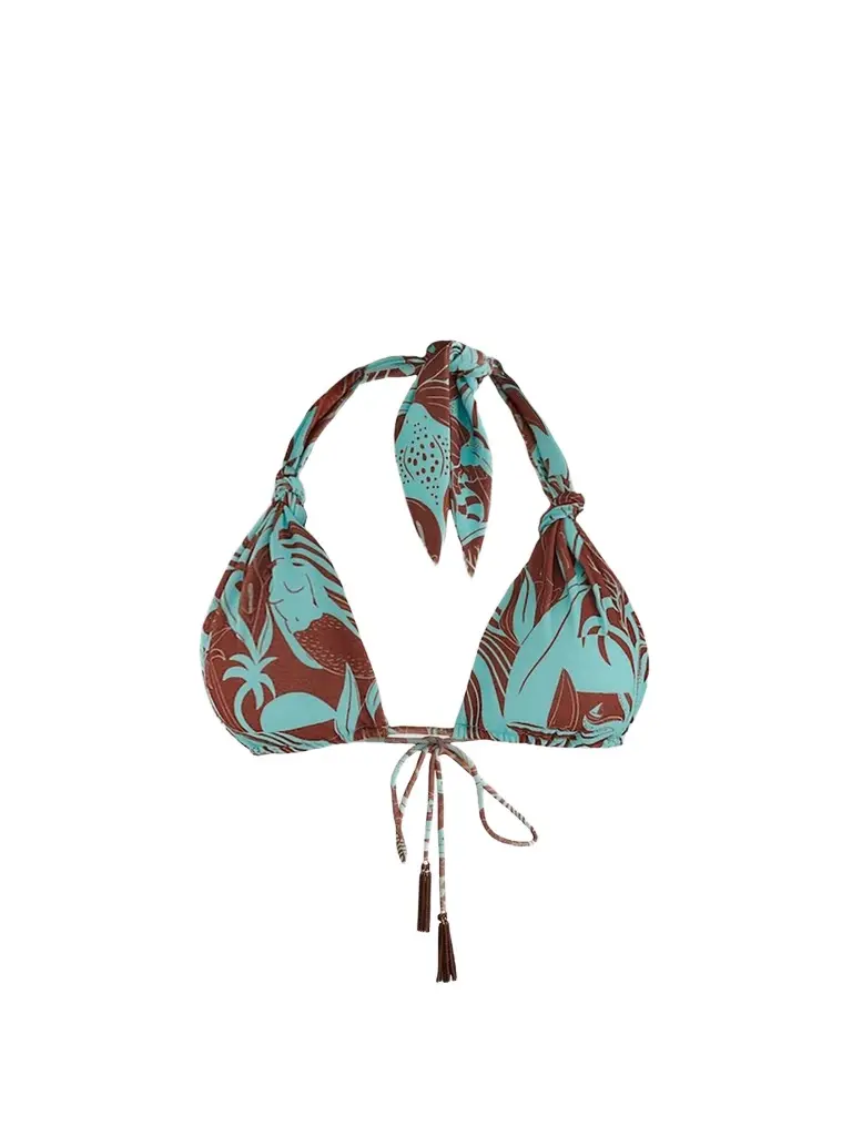 Farm Rio Women's Tropical Print Elongated Bikini Top