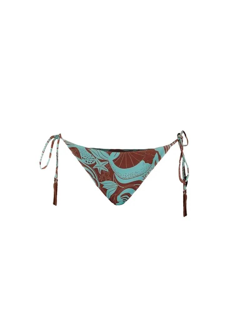 Farm Rio Women's Ocean Print Tie Bikini Bottom