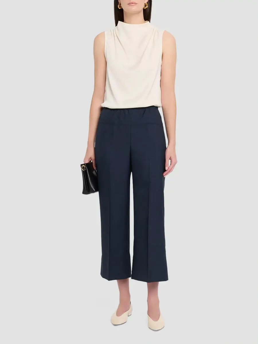 Theory Women's City Twill Wide-Leg Crop Pants | Thumbnail 2 Theory Women's City Twill Wide-Leg Crop Pants | Thumbnail 2