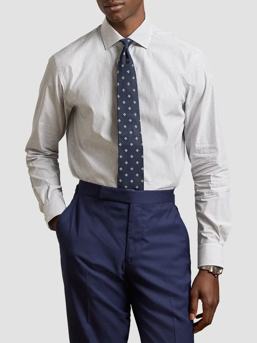 Ralph Lauren Purple Label Men's Mini-Bengal-Stripe Shirt | Thumbnail 4 Ralph Lauren Purple Label Men's Mini-Bengal-Stripe Shirt | Thumbnail 4
