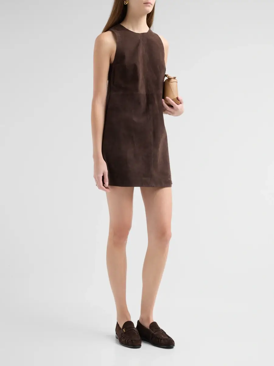 Theory Women's Suede Shift Mini Dress | Thumbnail 4 Theory Women's Suede Shift Mini Dress | Thumbnail 4