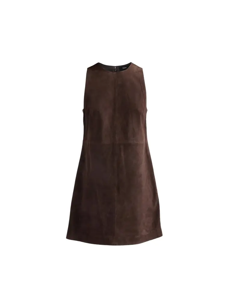 Theory Women's Suede Shift Mini Dress