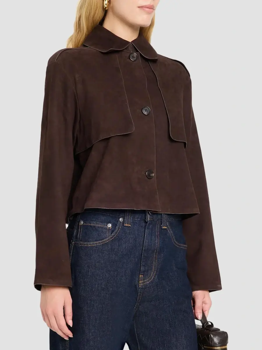 Theory Women's Rese Suede Crop Trench Jacket | Thumbnail 4 Theory Women's Rese Suede Crop Trench Jacket | Thumbnail 4
