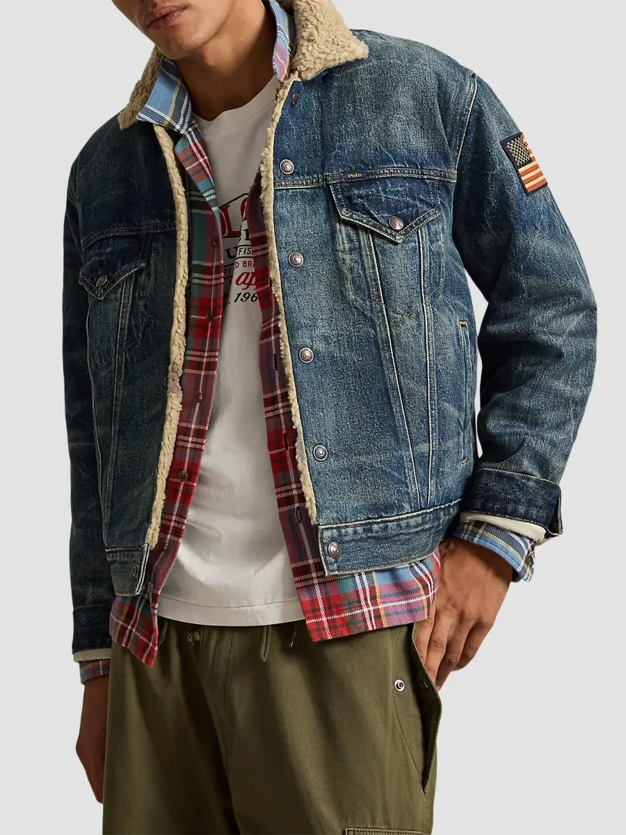Polo Ralph Lauren Men's Fleece-Lined Denim Trucker Jacket | Thumbnail 4 Polo Ralph Lauren Men's Fleece-Lined Denim Trucker Jacket | Thumbnail 4