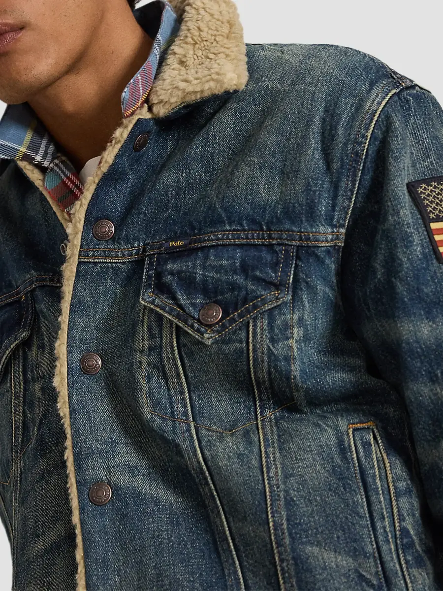Polo Ralph Lauren Men's Fleece-Lined Denim Trucker Jacket | Thumbnail 5 Polo Ralph Lauren Men's Fleece-Lined Denim Trucker Jacket | Thumbnail 5