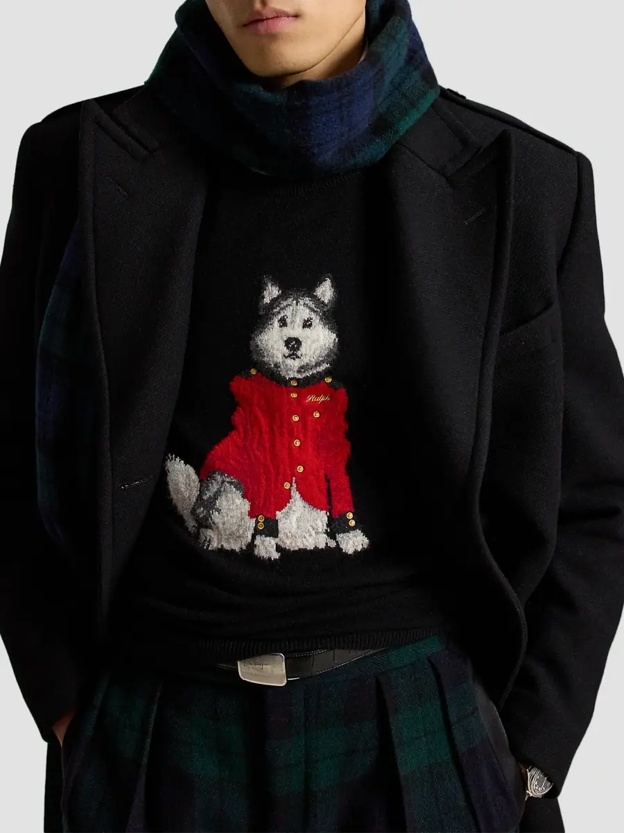 Polo Ralph Lauren Men's Dog-Intarsia Cashmere Crewneck Sweater | Thumbnail 6 Polo Ralph Lauren Men's Dog-Intarsia Cashmere Crewneck Sweater | Thumbnail 6