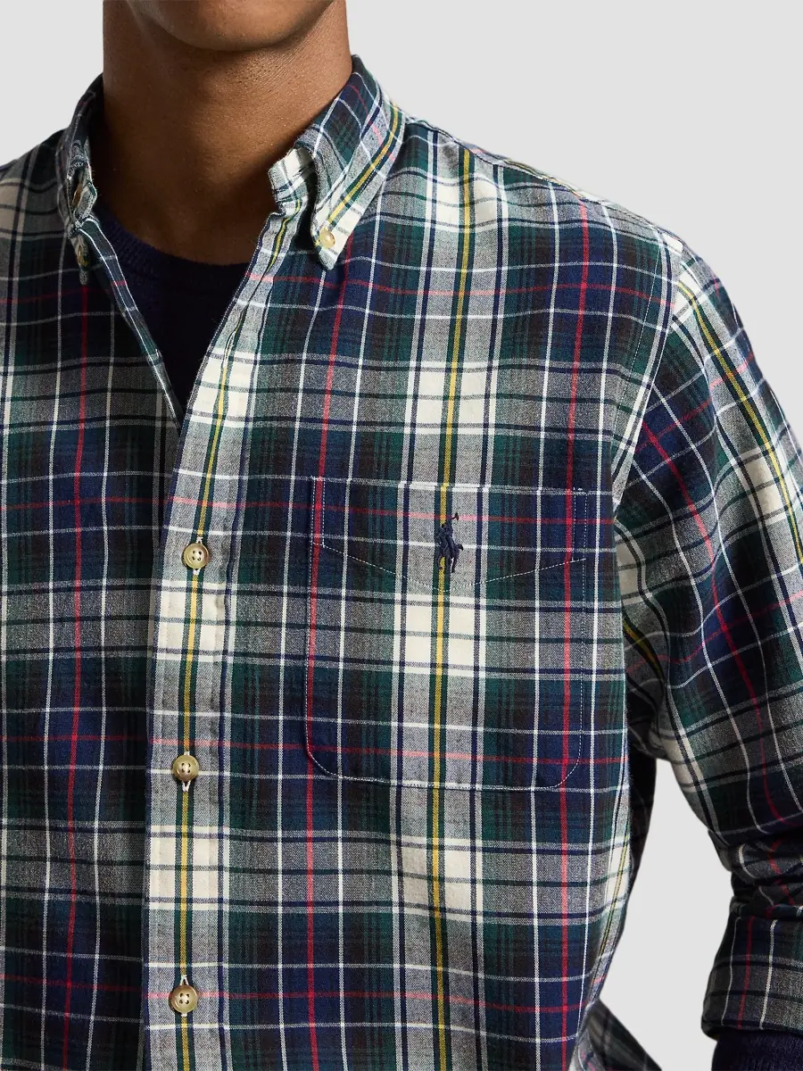 Polo Ralph Lauren Men's Plaid Brushed Oxford Cotton Classic-Fit Shirt | Thumbnail 5 Polo Ralph Lauren Men's Plaid Brushed Oxford Cotton Classic-Fit Shirt | Thumbnail 5