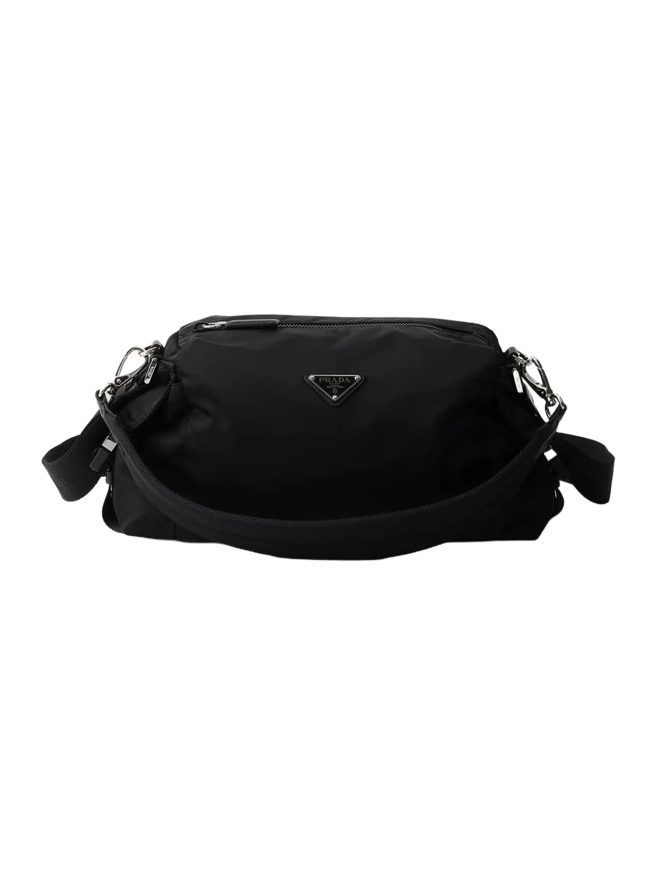 Men's Explore Re-Nylon and Leather Bag - Black