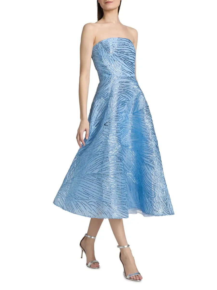 Naeem Khan Women's Strapless Raffia Cocktail Dress | Thumbnail 2
