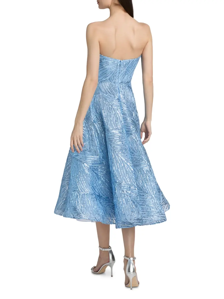 Naeem Khan Women's Strapless Raffia Cocktail Dress | Thumbnail 5