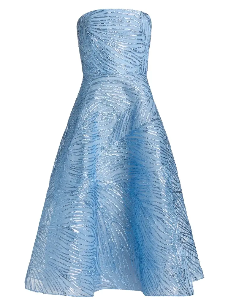 Naeem Khan Women's Strapless Raffia Cocktail Dress