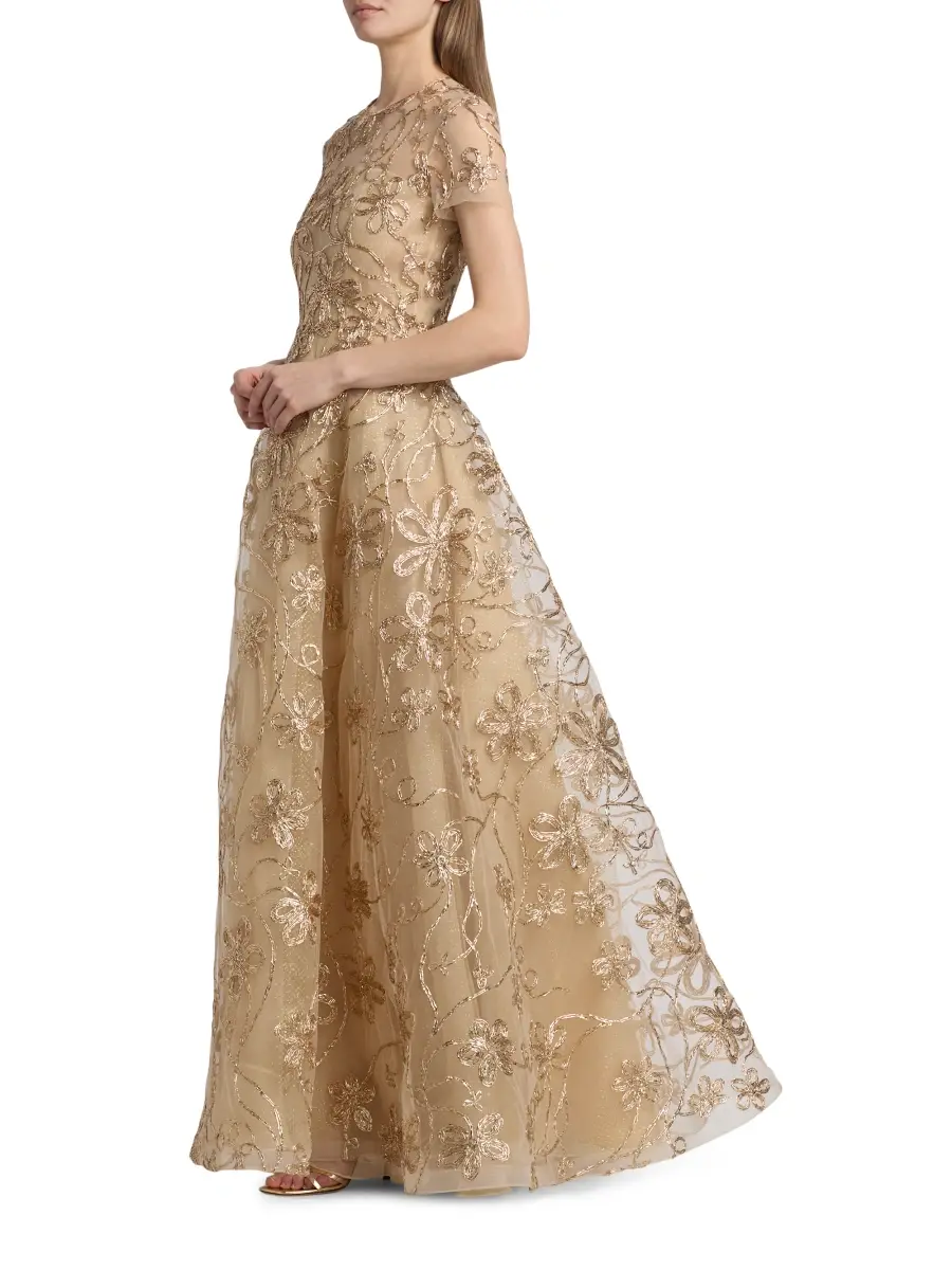 Naeem Khan Women's Glitter Embroidered Ball Gown | Thumbnail 2