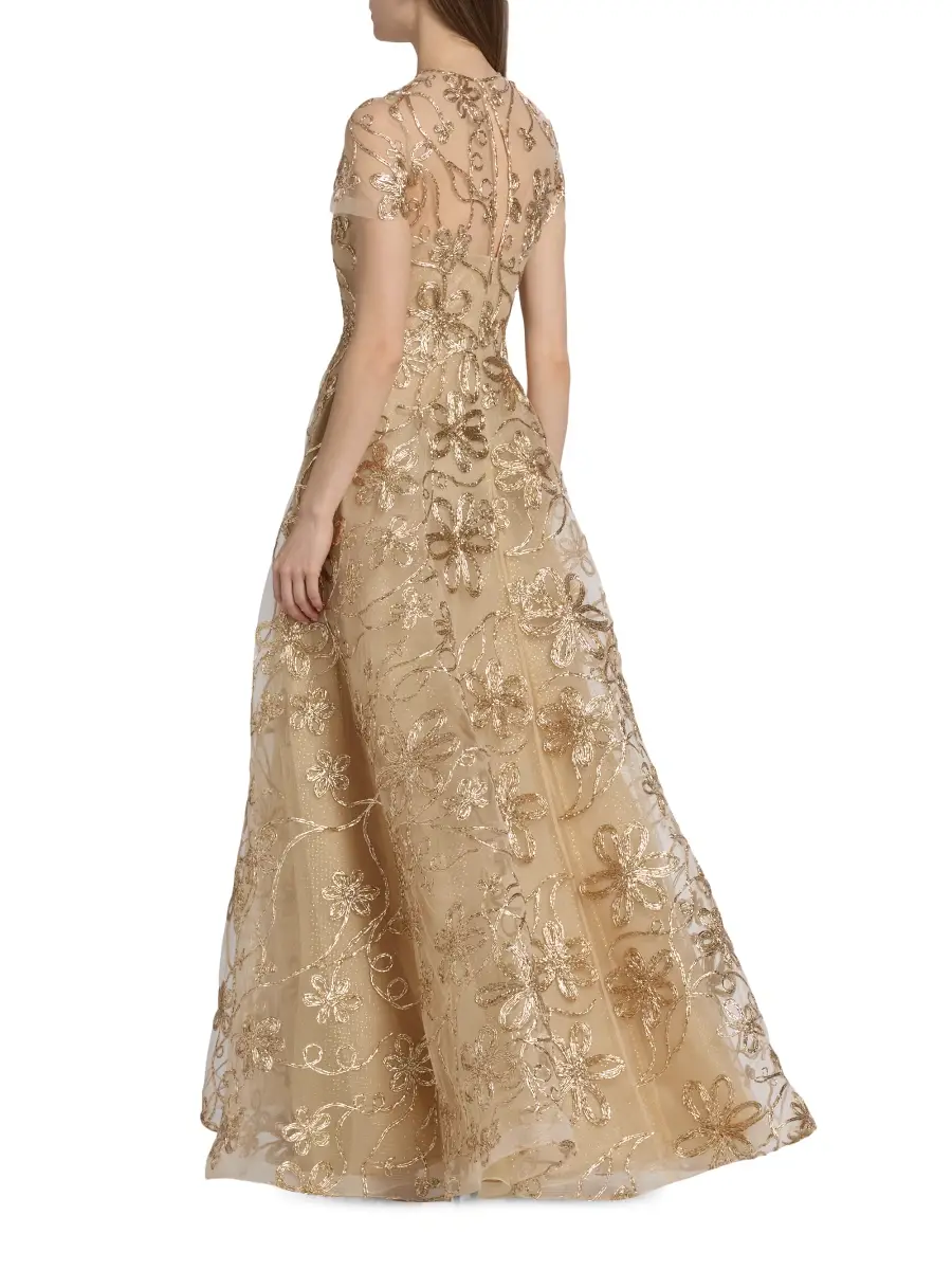 Naeem Khan Women's Glitter Embroidered Ball Gown | Thumbnail 5