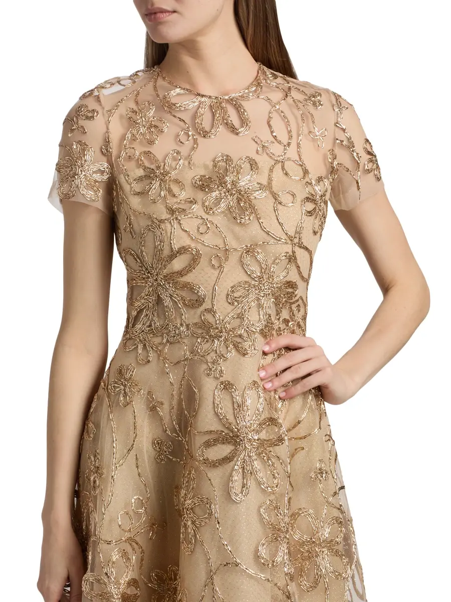 Naeem Khan Women's Glitter Embroidered Ball Gown | Thumbnail 6