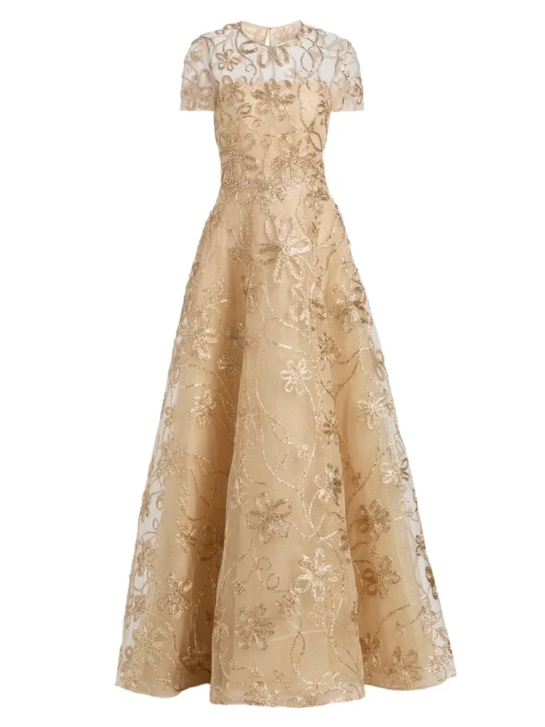 Naeem Khan Women's Glitter Embroidered Ball Gown