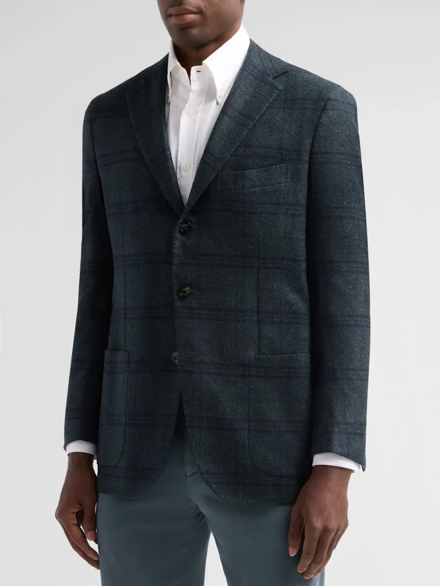 Kiton Men's Plaid Cashmere Single-Breasted Sport Coat | Thumbnail 4