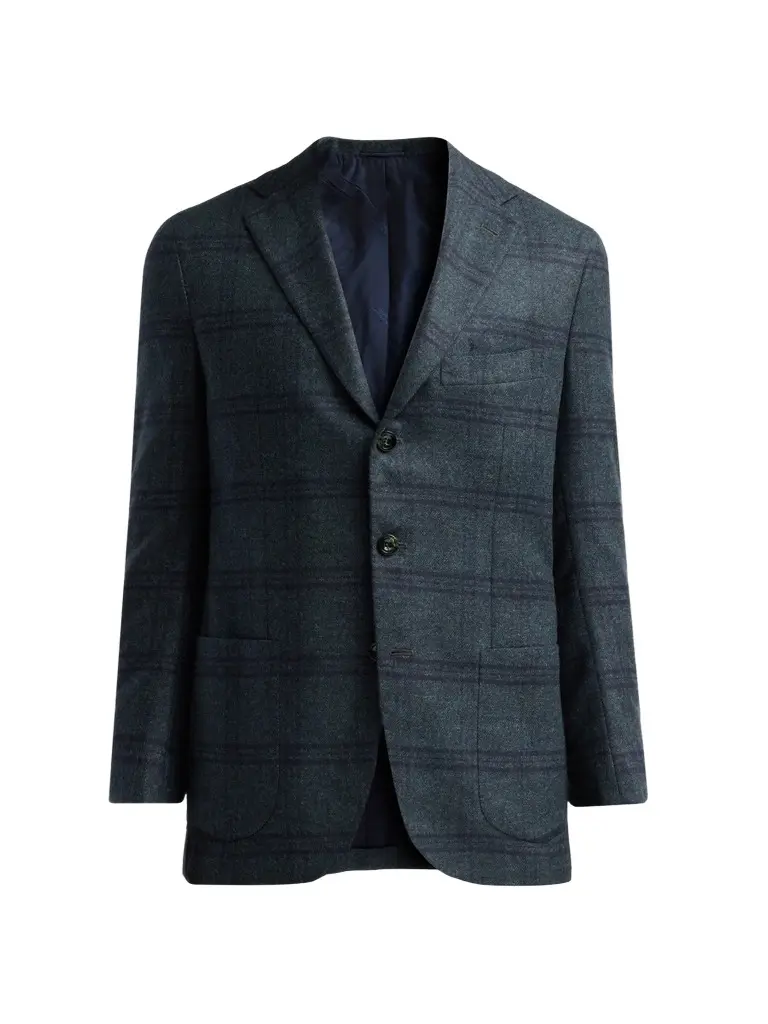 Kiton Men's Plaid Cashmere Single-Breasted Sport Coat