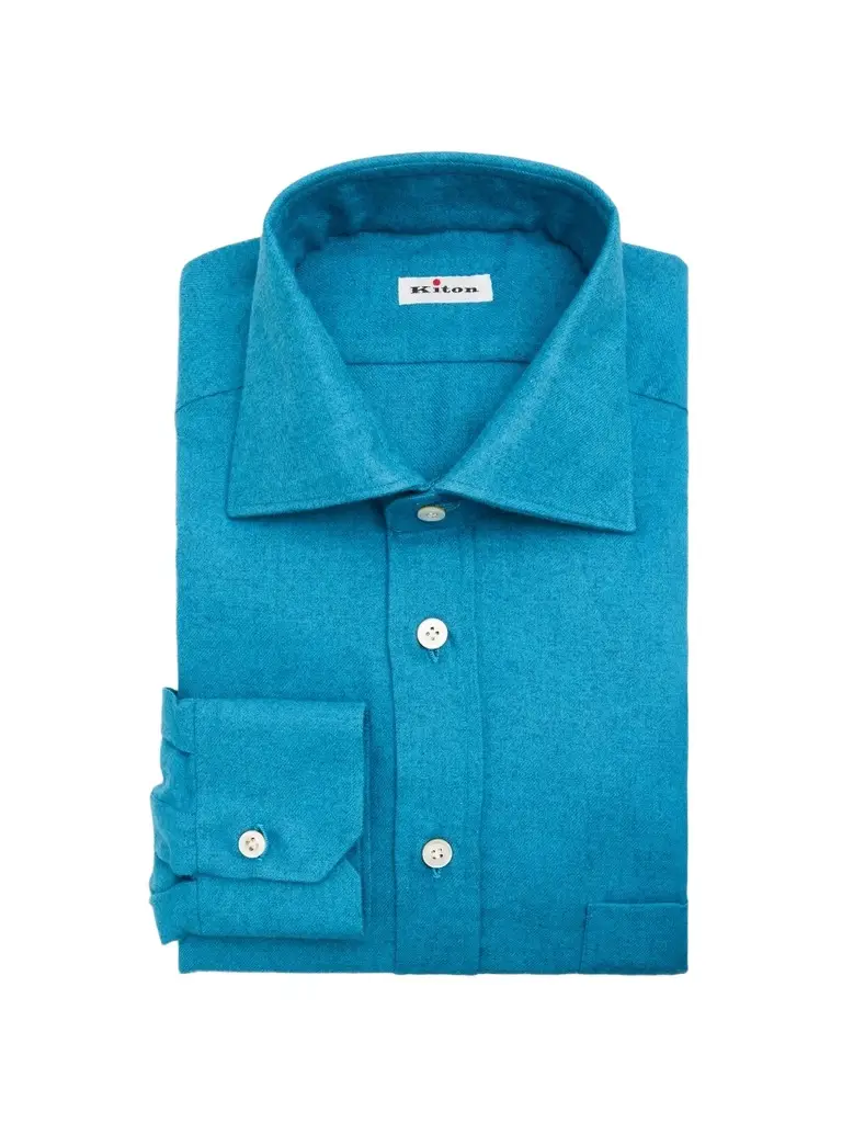 Kiton Men's Cotton Flannel Classic-Fit Dress Shirt
