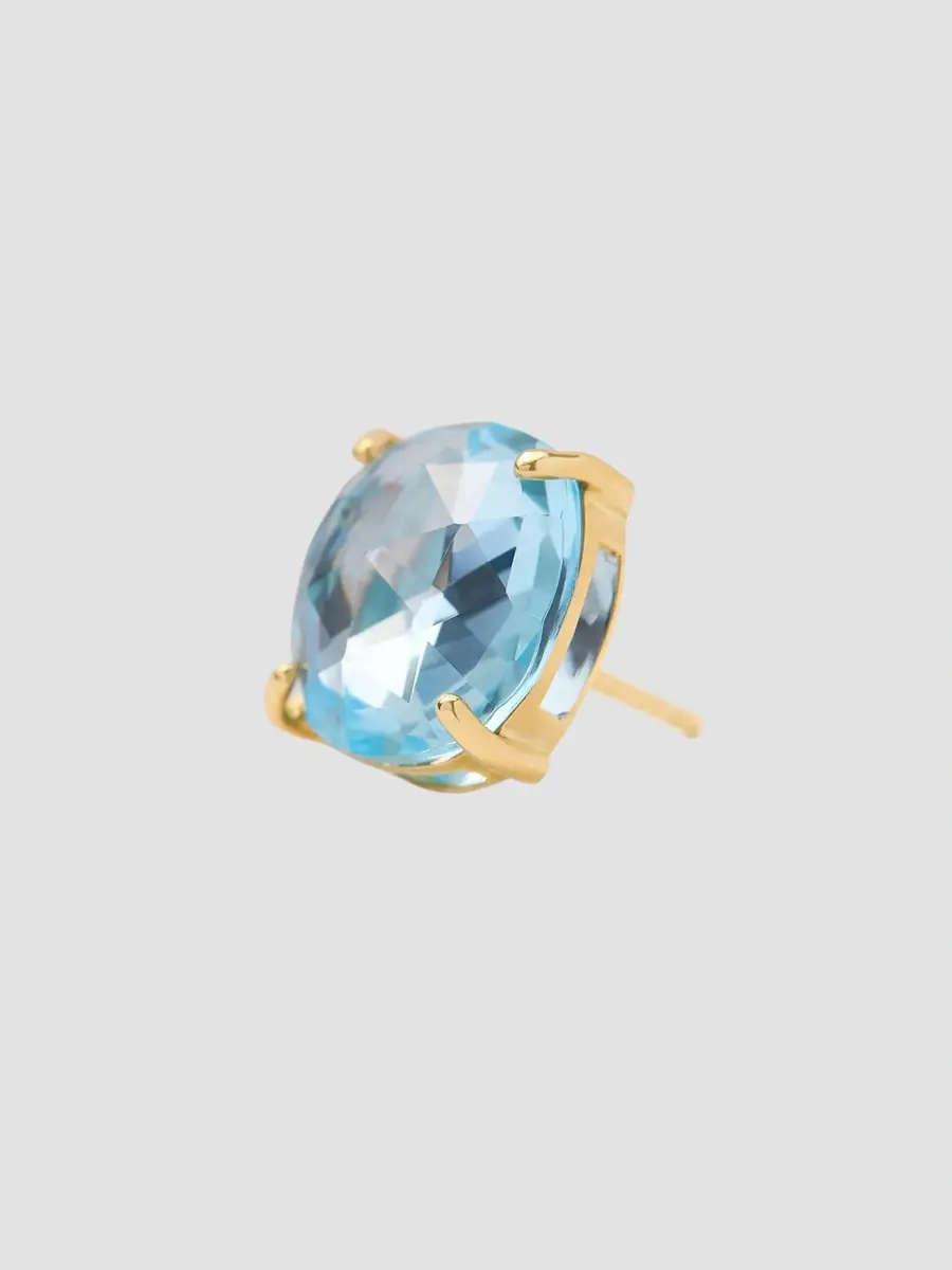 MARCO BICEGO Women's 18K Yellow Gold Jaipur Color Blue Topaz Stud Earrings | Thumbnail 3 MARCO BICEGO Women's 18K Yellow Gold Jaipur Color Blue Topaz Stud Earrings | Thumbnail 3