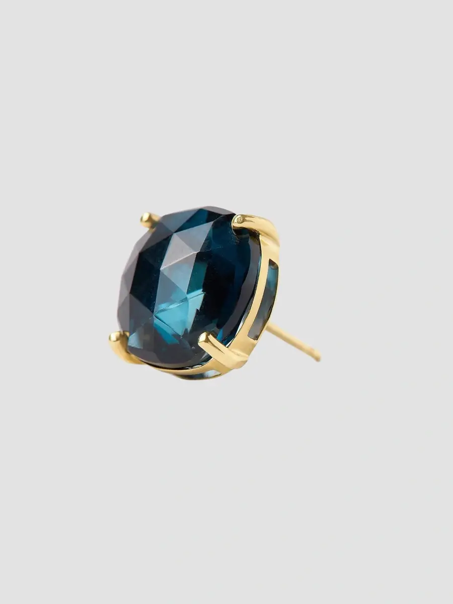 MARCO BICEGO Women's 18K Yellow Gold Jaipur Color London Blue Topaz Stud Earrings | Thumbnail 3 MARCO BICEGO Women's 18K Yellow Gold Jaipur Color London Blue Topaz Stud Earrings | Thumbnail 3