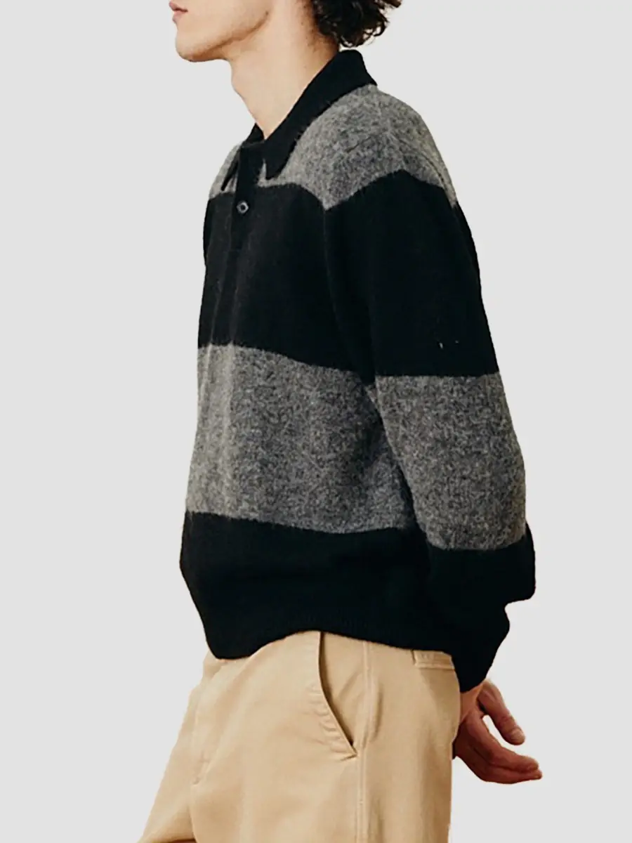 Corridor Men's Striped Alpaca-Blend Rugby Sweater | Thumbnail 4 Corridor Men's Striped Alpaca-Blend Rugby Sweater | Thumbnail 4