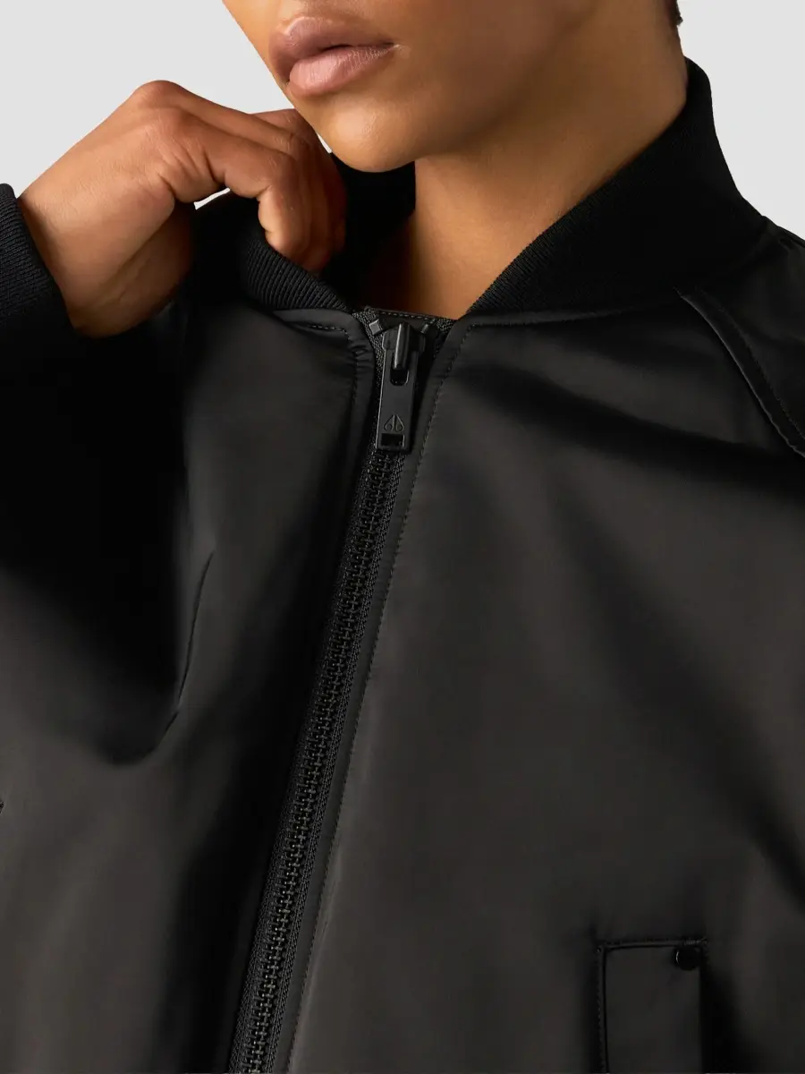 Moose Knuckles Women's Satin Drift Satin Bomber | Thumbnail 5 Moose Knuckles Women's Satin Drift Satin Bomber | Thumbnail 5