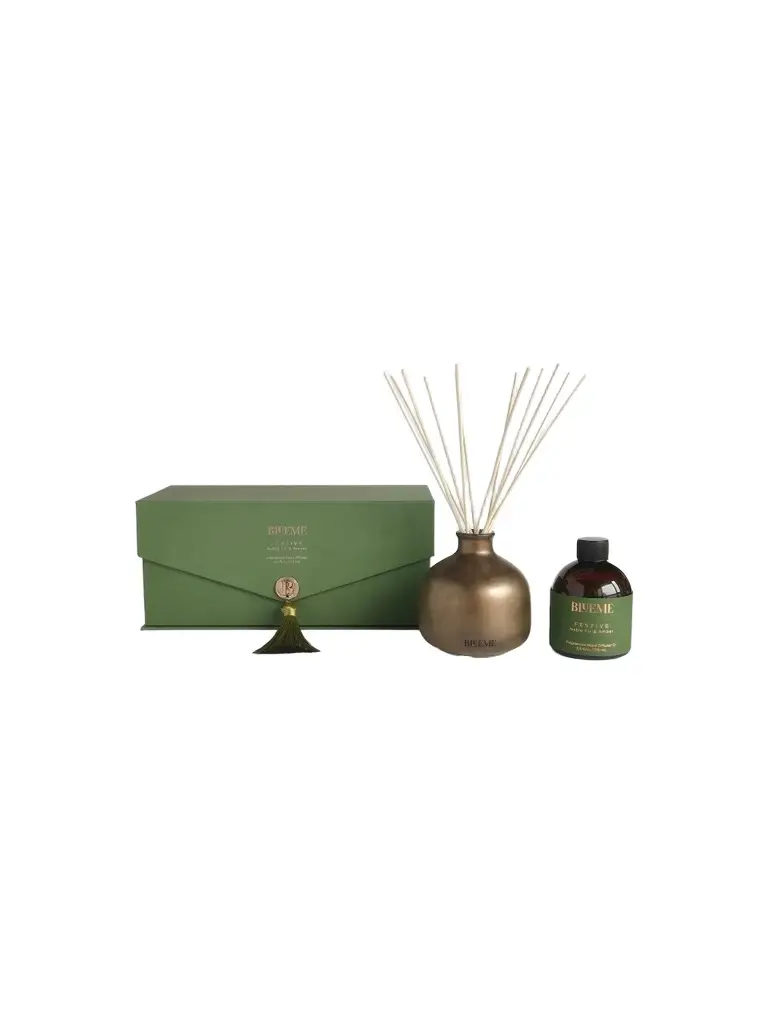 Blueme Festive Noble Fir & Amber Reed Diffuser Set