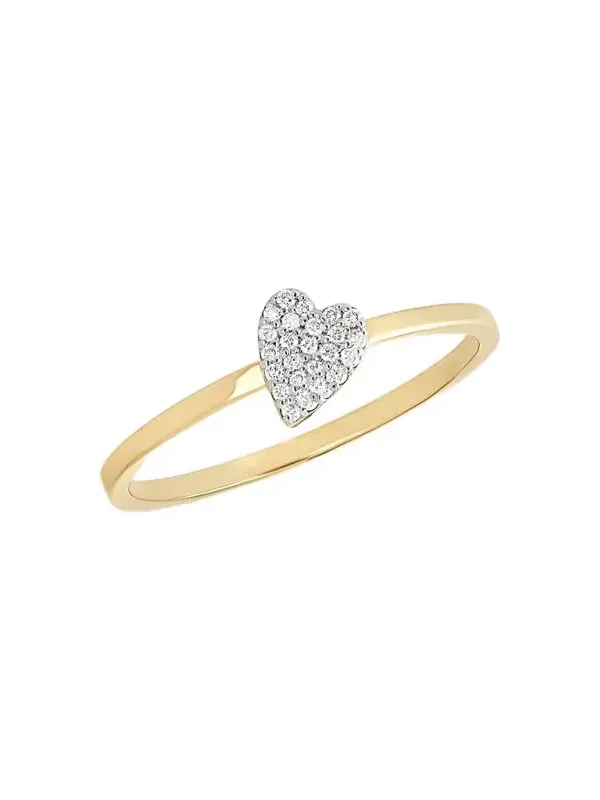 Women's 14K Yellow Gold & 0.07 TCW Diamond Stackable Heart Ring Women's 14K Yellow Gold & 0.07 TCW Diamond Stackable Heart Ring