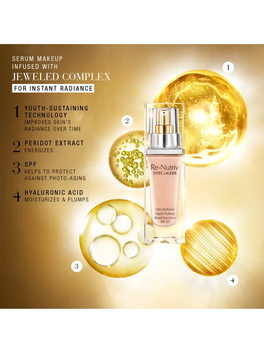 Estée Lauder Re-Nutriv Ultra Radiance Liquid Makeup Broad Spectrum SPF 20 | Thumbnail 5 Estée Lauder Re-Nutriv Ultra Radiance Liquid Makeup Broad Spectrum SPF 20 | Thumbnail 5