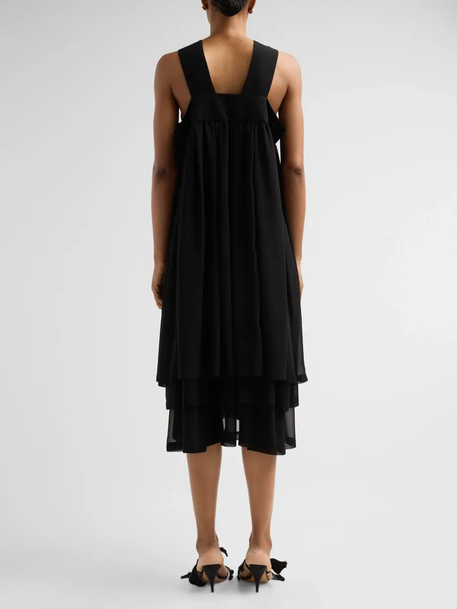 Comme des Garçons Women's Georgette V-Neck Midi Dress | Thumbnail 3 Comme des Garçons Women's Georgette V-Neck Midi Dress | Thumbnail 3