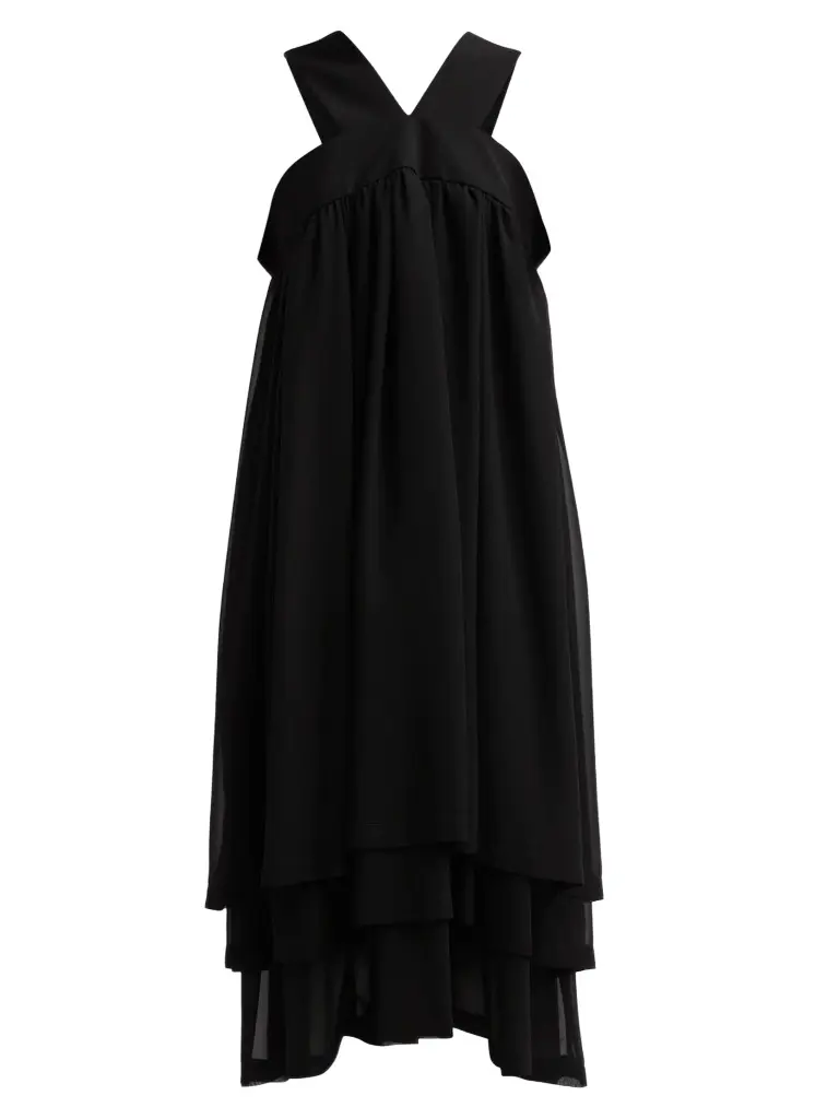 Comme des Garçons Women's Georgette V-Neck Midi Dress