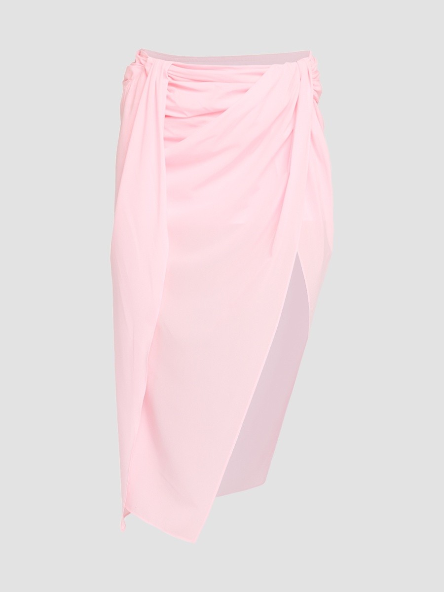 Jacquemus Women's Jersey Draped Midi Skirt