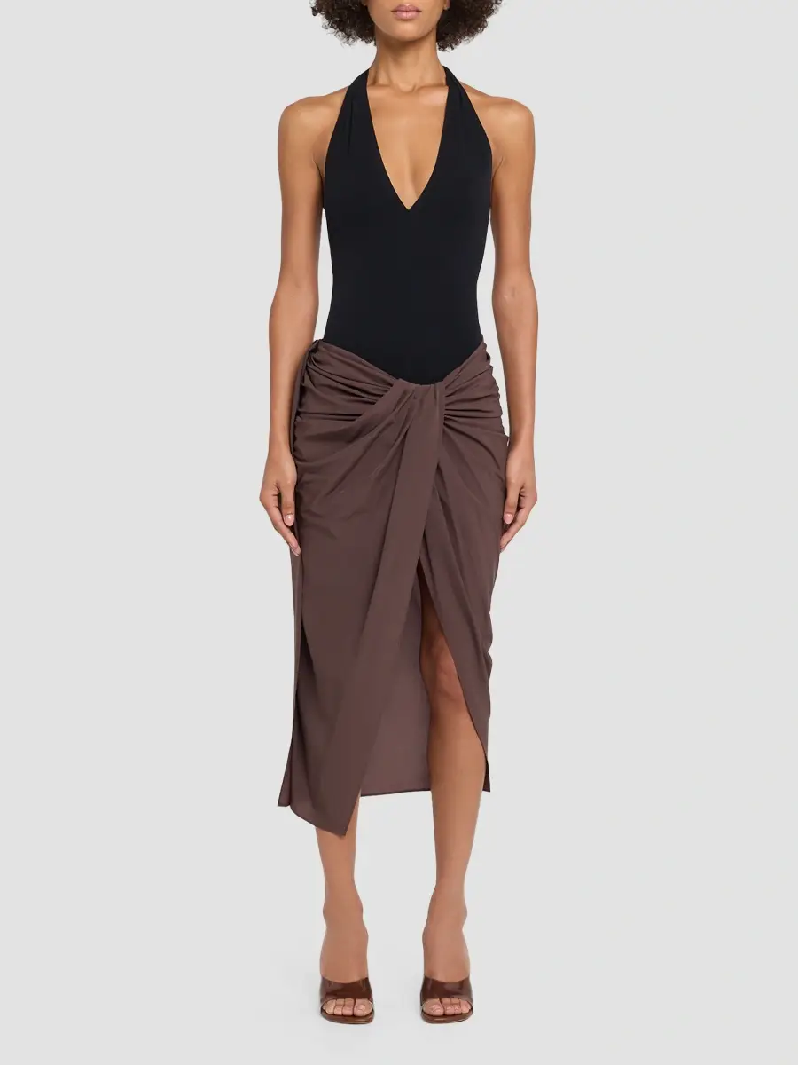 Jacquemus Women's Jersey Draped Midi Skirt | Thumbnail 2