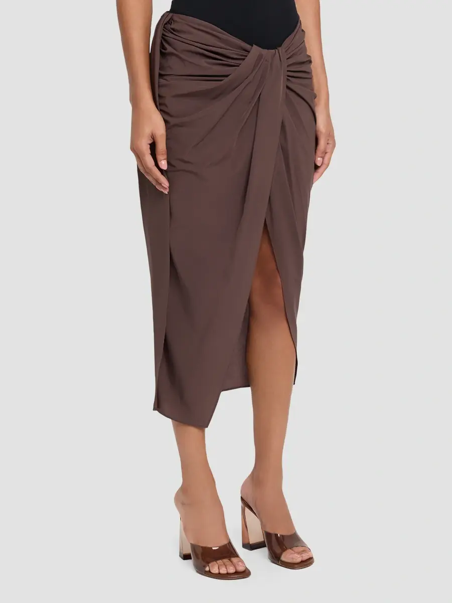 Jacquemus Women's Jersey Draped Midi Skirt | Thumbnail 4