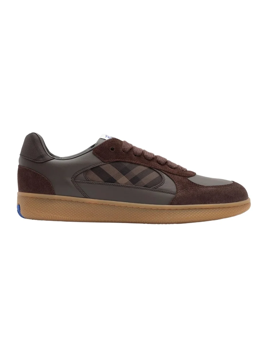 Burberry Men's Terrace Check Leather & Suede Low-Top Sneakers