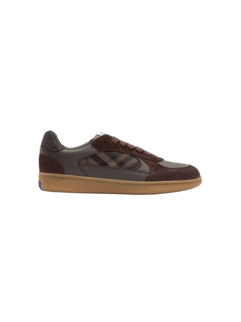 Burberry Men's Terrace Check Leather & Suede Low-Top Sneakers