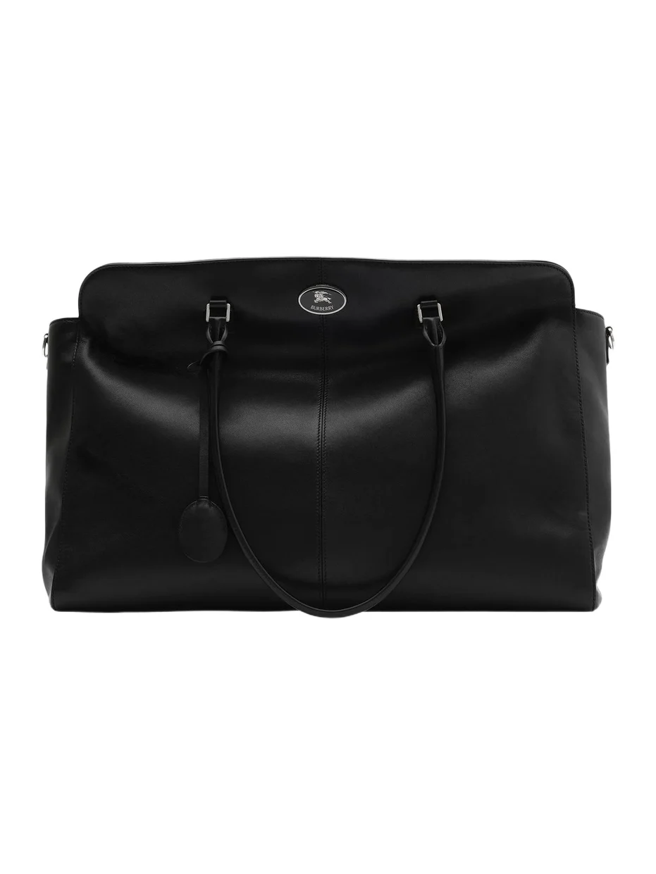 Burberry Men's Knight Stamp Leather Tote Bag