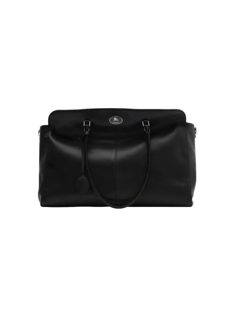 Burberry Men's Knight Stamp Leather Tote Bag