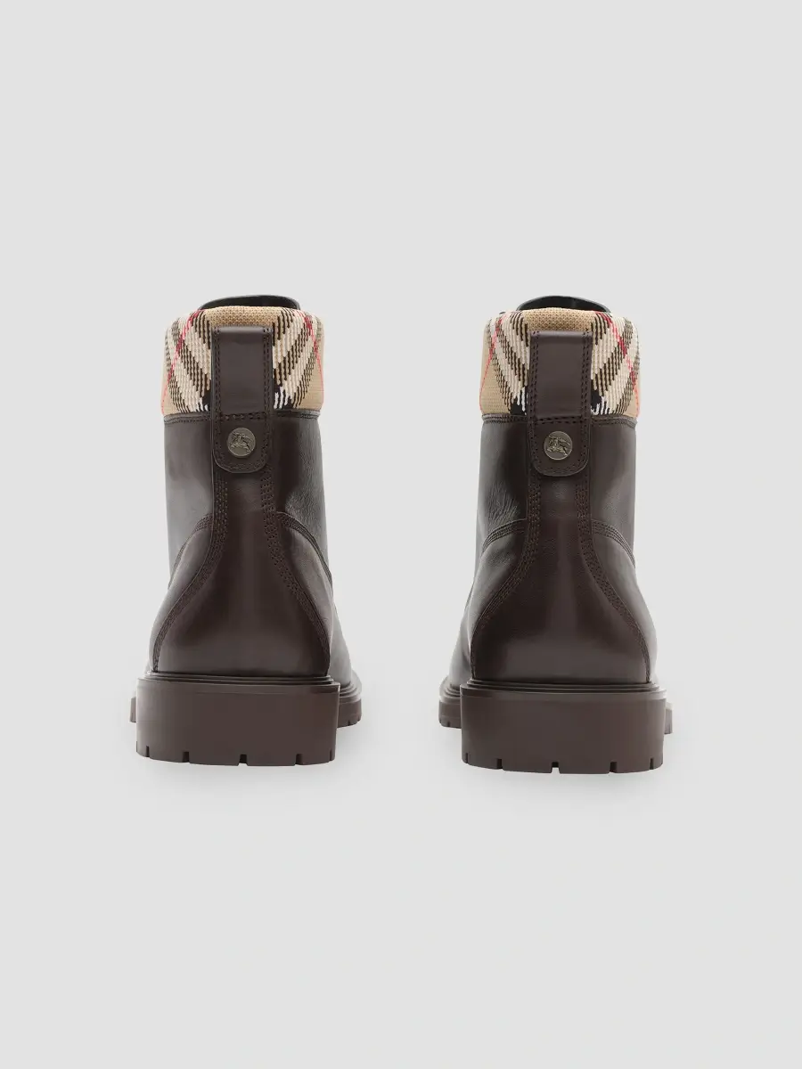 Burberry Men's Durham Leather Combat Boots | Thumbnail 3
