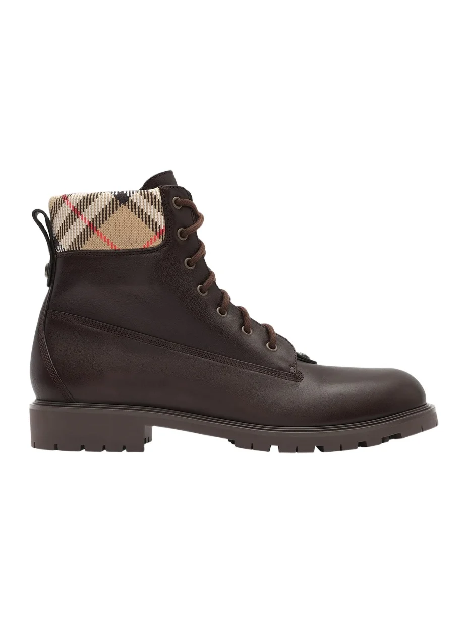 Burberry Men's Durham Leather Combat Boots
