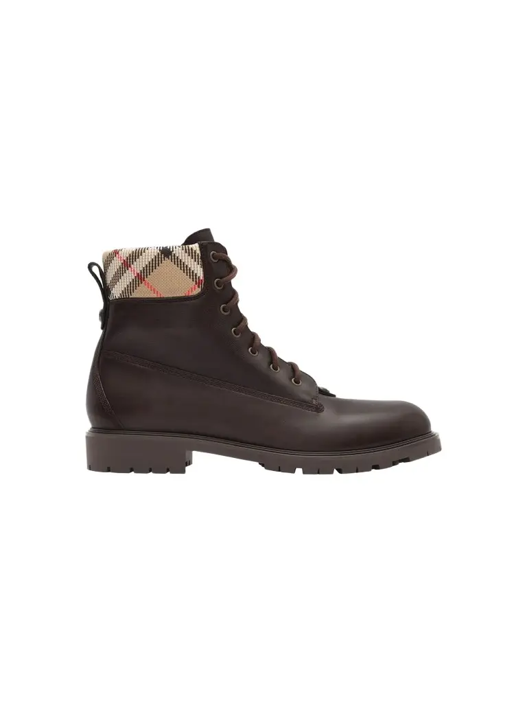 Burberry Men's Durham Leather Combat Boots