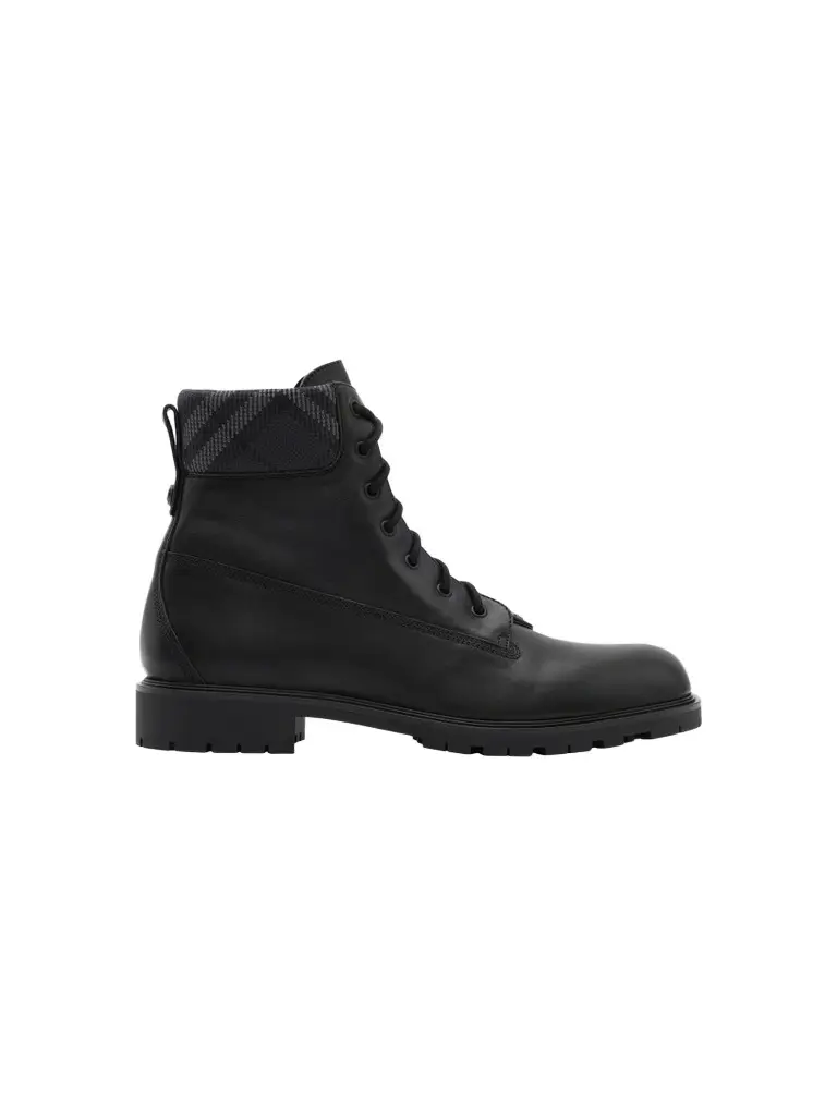 Burberry Men's Durham Leather Combat Boots