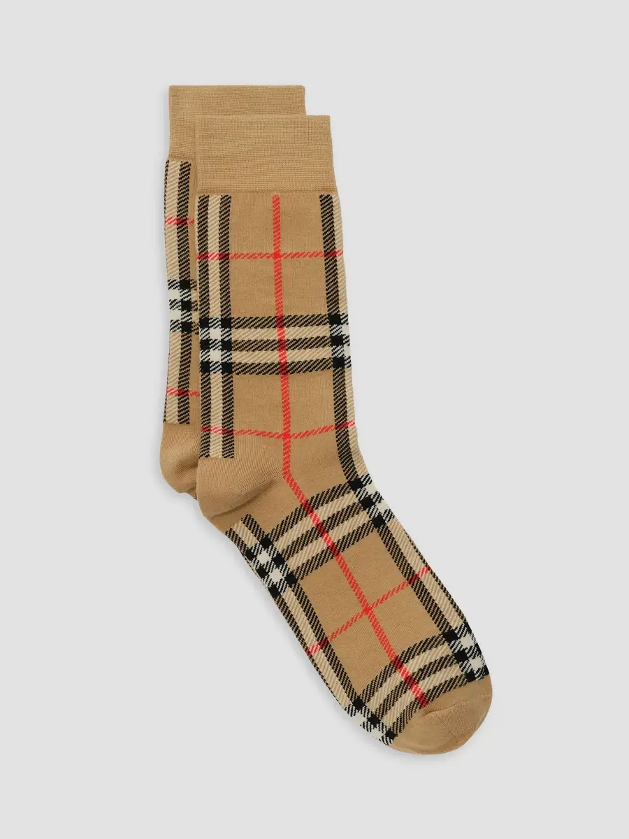 Burberry Men's Check Cotton-Nylon-Blend Socks | Thumbnail 2