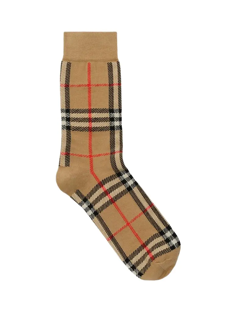 Burberry Men's Check Cotton-Nylon-Blend Socks