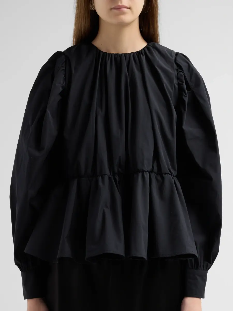 Ganni Women's Compact Poplin Gathered Peplum Blouse | Thumbnail 5 Ganni Women's Compact Poplin Gathered Peplum Blouse | Thumbnail 5