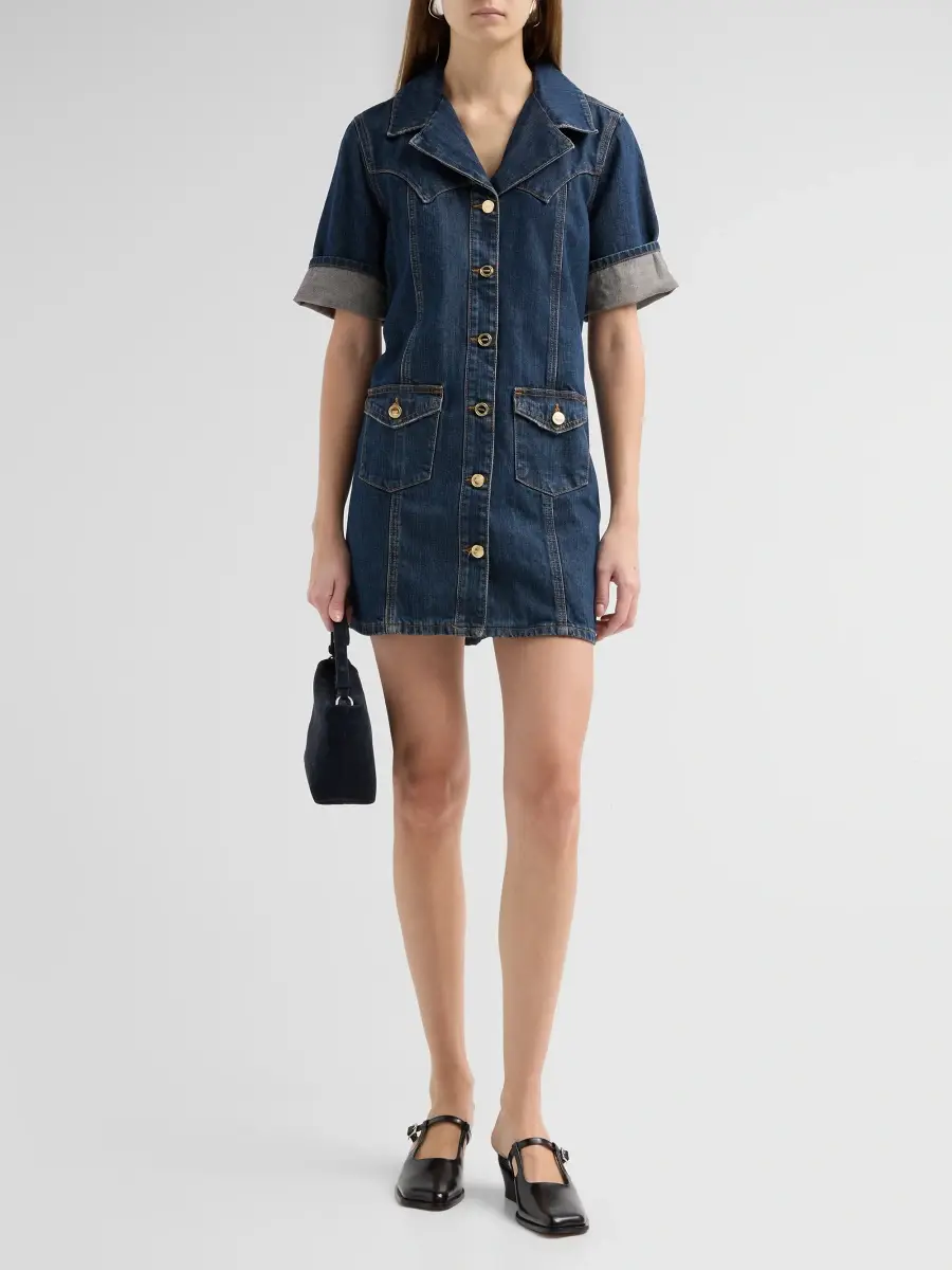Ganni Women's Denim Mini Shirtdress | Thumbnail 2 Ganni Women's Denim Mini Shirtdress | Thumbnail 2
