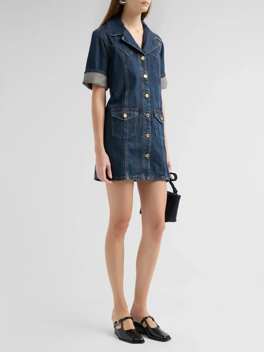 Ganni Women's Denim Mini Shirtdress | Thumbnail 4 Ganni Women's Denim Mini Shirtdress | Thumbnail 4