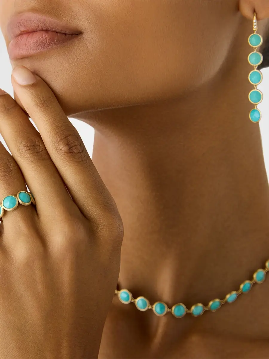 MARCO BICEGO Women's Jaipur Color 18K Yellow Gold Turquoise Bezel Ring | Thumbnail 2
